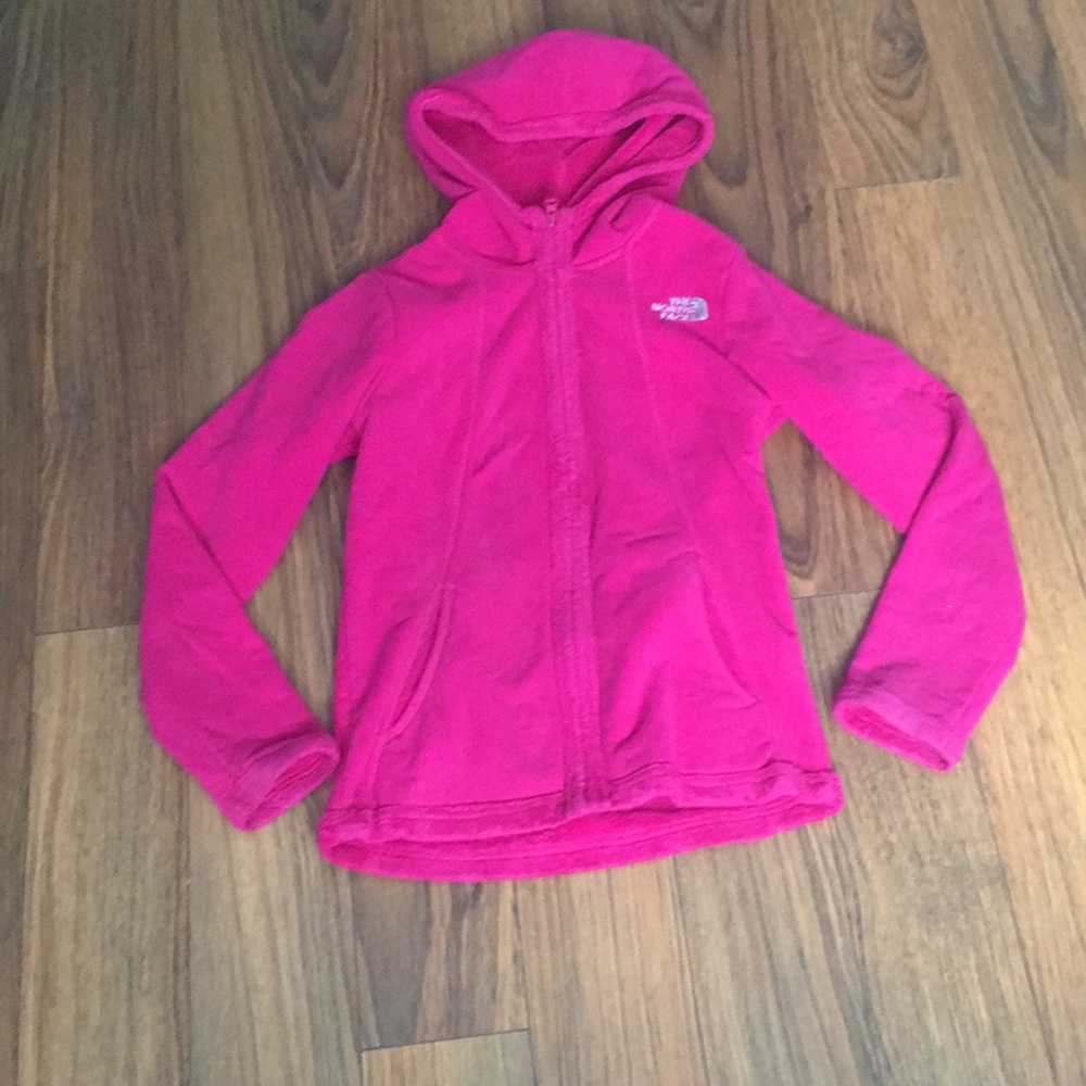 Girls hot pink north face jacket